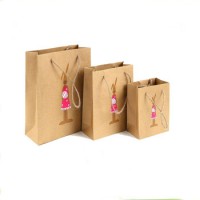 Wholesale Cheap Custom Brown Kraft Paper Bags For Food And Shopping with own your logos