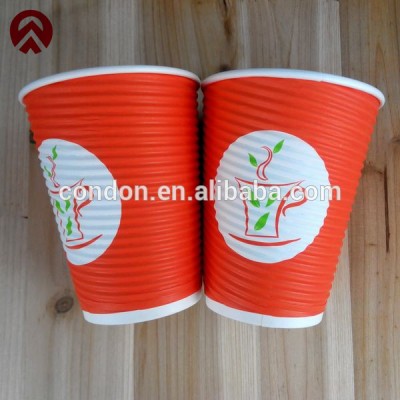 16oz printed ripple wall paper cup wholesale